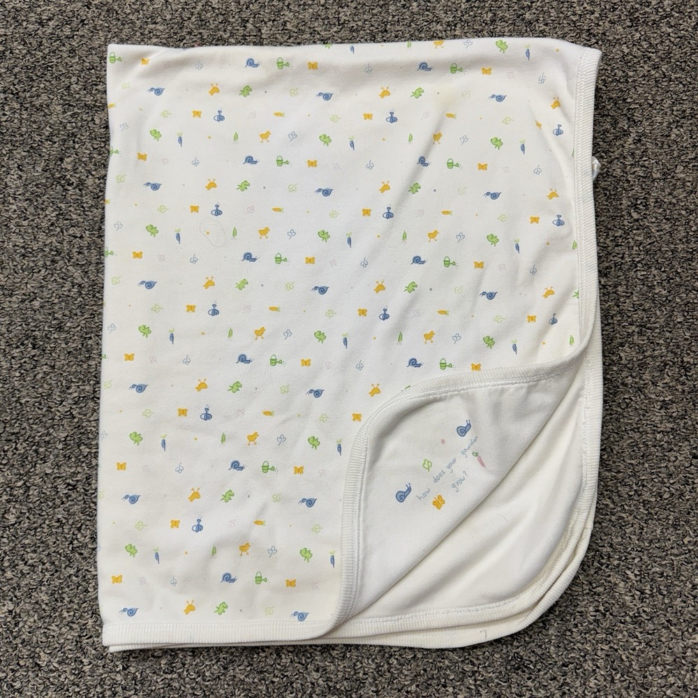 Baby Gap Vtg How Does Your Garden Grow Snails Double Layer Blanket 26x32 Insects